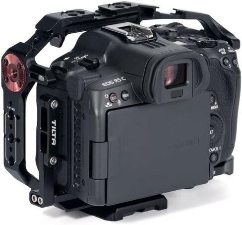 Tilta Half Camera Cage for Canon R5C Lightweight Kit | Dual Directional Arca-Swiss Quick Release Plate | Unobstructed Original Grip | Silicone Pad – Black in Saudi Arabia