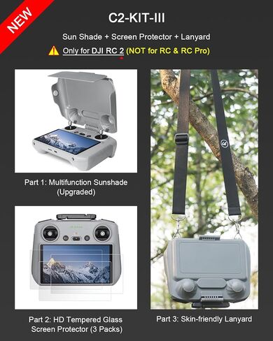Arzroic Sun Hood Shade for DJI RC 2, DJI Mini 4 Pro & DJI Air 3 Accessories Controller Screen Protector Joystick Cover in Saudi Arabia