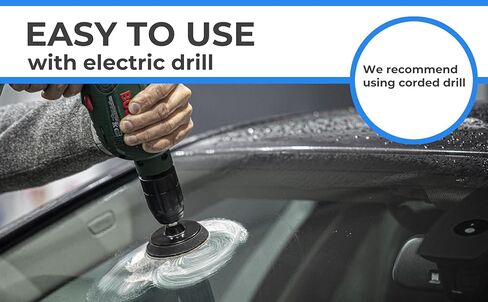 Glass Polish 21005 DIY Windscreen Polishing Kit for Automotive Glass Polishing - Ø 3 inch with Drill Attachment in Kuwait