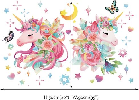 Runtoo Rainbow Wall Art Decals Unicorn Rainbow Butterfly Clouds Wall Stickers for Baby Nursery Girls Bedroom Living Room Home Decor in Saudi Arabia