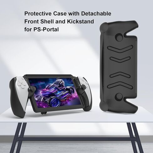 JOYTORN Full Protective Case Cover Compatible with Playstation Portal Remote Player,PS5 Portal Case with Detachable Front Shell,Back Case-Frosted Handheld Design(White) in Saudi Arabia