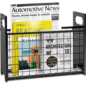Aisung Magazine Holder, Magazine Rack Mail Organizer Folder Organizer Bin for Magazines, Books, Newspapers, Tablets in Home, Office, White