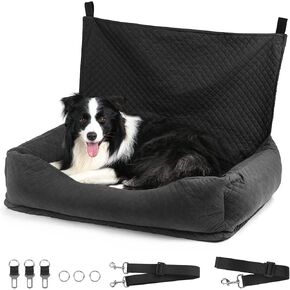 Bnonya Dog Car Seat, Pet Car Seat for Medium Large Dogs, Safe and Comfortable Dog Car Bed Medium Under 60lbs, Multipurpose Design Washable Car Seat