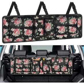 Femuar Car Trunk Organizer, Large Capacity Backseat Trunk Organizer(41"*10"), Hanging Car Storage Organizer with Lids, Car Organizer for SUV/MPV/Truck