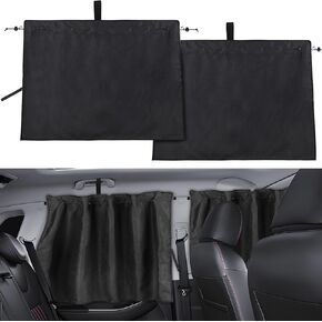 XCBYT Car Window Shades - Set of 3 Car Window Covers Privacy Sun Shades 1 Divider Curtains & 2 Side Window Shades with Rod 99% Light Block Car Curtains for Van SUV Pickup Truck Travel Nap Camping