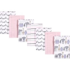 Hudson Baby Unisex Baby Cotton Flannel Burp Cloths 10-Pack, Neutral Dino World, One Size in Kuwait