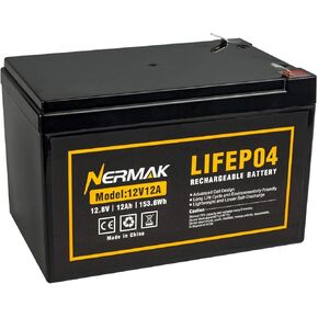 12V 7Ah (7.2Ah) Lithium LiFePO4 Deep Cycle Battery, 2000+ Cycles Lithium Iron Phosphate Rechargeable Battery for Solar Powar, Lighting, Power Wheels, Fish Finder and More, Built-in 8A BMS