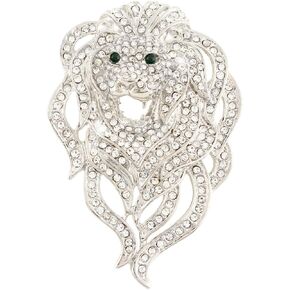 EVER FAITH Austrian Crystal Gorgeous Animal Lion Head Brooch