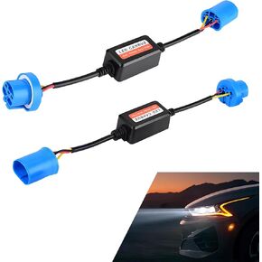 2 PCS Car 9006/HB4/9012 LED Decoder, Radio Audio Led Filter, Warning Error Fault Decoder to Fix Bulb On and Off Problem, Universal LED Light System Anti-Flicker Harness Adapter for Car (Black)