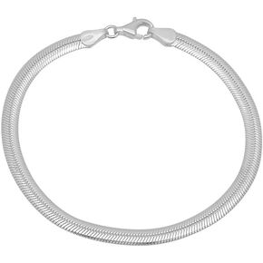 Verona Jewelers Sterling Silver 4.5MM Flexible Flat Herringbone Chain Necklace Men Women 16, 18, 20, 22, 24 Inch 925 Made in Italy