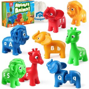 Coogam ABC Letters Matching Game, 26PCS Alphabet Fine Motor Skill Color Shape Recoginition Preschool Educational Montessori Learning Toys for 2 3 4 Years Old Toddlers