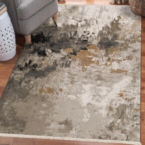 LUXE WEAVERS Arman Abstract Ivory 8x10 Area Rug 9033