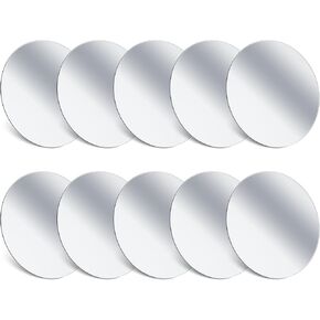 Dandat 10 Pcs School Shatter Mirrors Small Circle Mirror Plastic Round Mirrors 6x6 Inch Safety Double Sided Acrylic Mirror for Classroom DIY Craft Preschool Facial Expression Practice (Multicolor)
