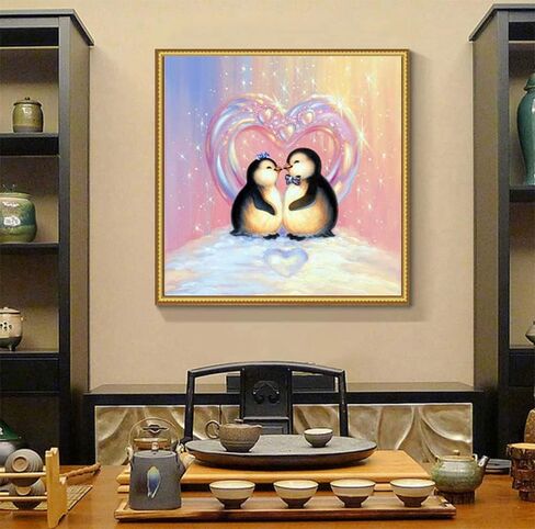 دولفين قبلة 5D DIY الماس اللوحة مجموعات دولفين قبلة الحفر الكامل جولة كريستال حجر الراين التطريز الماس اللوحة الحرفية قماش مثالية لغرفة المعيشة ديكور غرفة نوم 12 × 16 بوصة in Kuwait