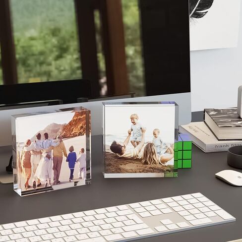إطار أكريليك من HELPLEX، عبوتان من إطارات الصور الأكريليك مقاس 5 × 7، إطار شفاف بدون إطار بسمك 24 مم، إطار مغناطيسي مزدوج الجوانب، حامل عرض سطح المكتب قائم بذاته إطارات أكريليك in Kuwait