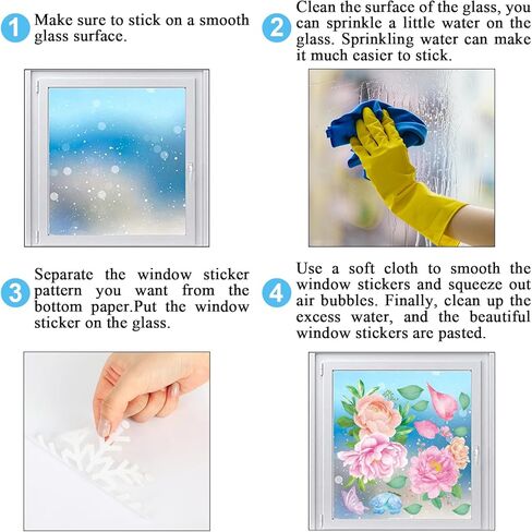Whaline 9 Sheets Colorful Butterfly Window Clings Double-Sided Anti-Collision Window Decals to Prevent Bird Strikes on Window Glass Non-Adhesive Static Butterfly Cling Stickers for Home Window Glass in Saudi Arabia