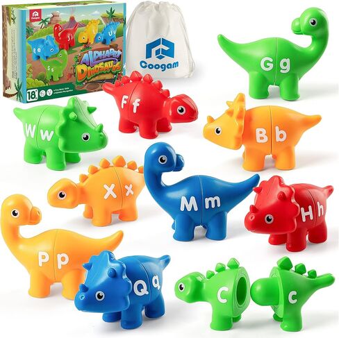 Coogam ABC Letters Matching Game, 26PCS Alphabet Fine Motor Skill Color Shape Recoginition Preschool Educational Montessori Learning Toys for 2 3 4 Years Old Toddlers in Kuwait