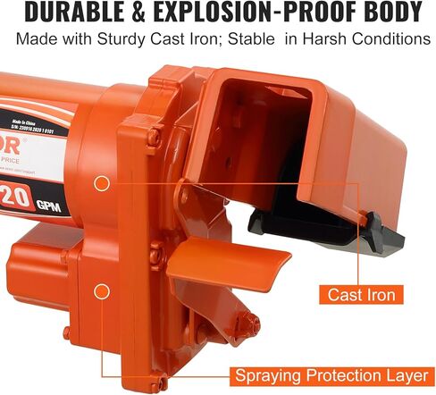 مجموعة مضخة نقل وقود الديزل، 10 GPM 12V DC مجموعة مضخة نقل الوقود الكهربائية المحمولة ذاتية التحضير مع خرطوم فوهة الإغلاق التلقائي للديزل والكيروسين والآلة وزيت المحولات in Kuwait