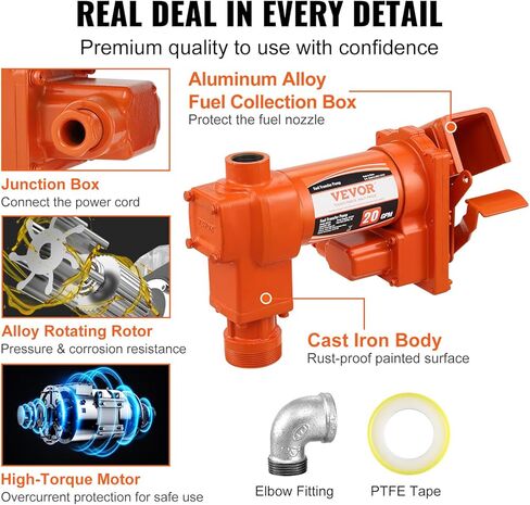 مجموعة مضخة نقل وقود الديزل، 10 GPM 12V DC مجموعة مضخة نقل الوقود الكهربائية المحمولة ذاتية التحضير مع خرطوم فوهة الإغلاق التلقائي للديزل والكيروسين والآلة وزيت المحولات in Kuwait