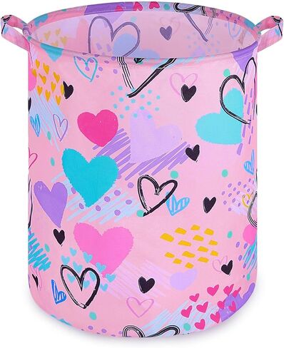 Beinou حورية البحر سلة الغسيل 43.3L سلة تخزين مقاومة للماء سلة ألعاب قابلة للطي سلة تنظيم القماش مع مقابض لغرفة نوم الأطفال ملابس حضانة الطفل in Kuwait