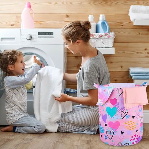 Beinou حورية البحر سلة الغسيل 43.3L سلة تخزين مقاومة للماء سلة ألعاب قابلة للطي سلة تنظيم القماش مع مقابض لغرفة نوم الأطفال ملابس حضانة الطفل in Kuwait