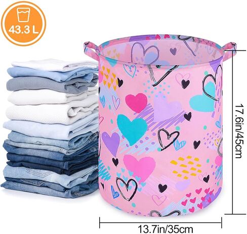 Beinou حورية البحر سلة الغسيل 43.3L سلة تخزين مقاومة للماء سلة ألعاب قابلة للطي سلة تنظيم القماش مع مقابض لغرفة نوم الأطفال ملابس حضانة الطفل in Kuwait