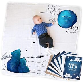 JumpOff Jo - 3-Piece Set, Swaddle Blanket, Security Bear, Monthly Photo Cards