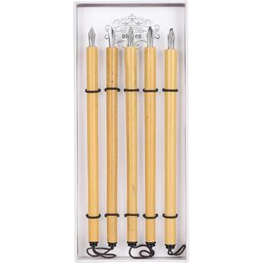 Yosoo Health Gear 5PCS Calligraphy Bamboo Pens, Comic Dip Pen, Calligraphy Dip Pen for Arabic Calligraphy Writing (Bamboo Tip Set)