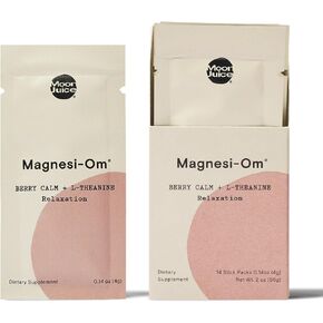 Moon Juice Magnesi-Om | Powder Supplement for Calm & Rest| Magnesium Acetyl Taurinate, Magnesium Gluconate, Magnesium Citrate, L-Theanine | Blue Lemon Flavor (Refill Pack, 4.2oz)