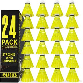 EAGLES Nylon Badminton Birdies - Bedminton Shuttlecocks for Baseball/Softball Batting Training - Birdie Ball for Indoor and Outdoor Matches ~ Highly Stable & Durable Shuttle Balls