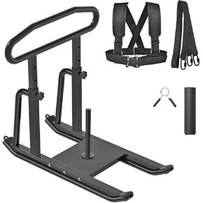 Dolibest Weight Sled, Fitness Sled, Workout Sled for Fitness Strength Training and Speed Improvement, Push-Pull Prowler Training, Suitable for 1-2" Weight Plates, Black