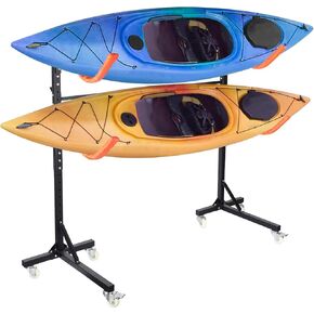 Freestanding Kayak Storage Rack 2 Kayaks/4 Kayaks, Kayak Racks for Outdoor Storage, Kayak Stand Heavy Duty Storage for Kayaks, Canoes, SUP and Surfboards