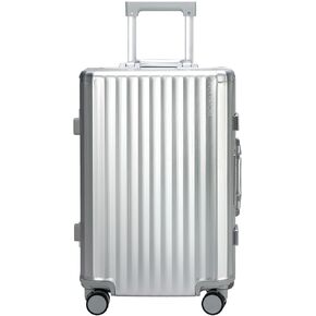 Sindermore 24 inch Check in Aluminum Luggage, Carbon fiber Texture Aluminum alloy Hardside Suitcase