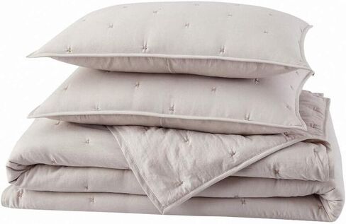 BOURINA Embroidery Quilt Set 3-Piece Full Quilt Set Pre-Washed Microfiber Ultra Soft Lightweight Star Embroidery Bedspread Full Coverlet Set, Mustard in Kuwait