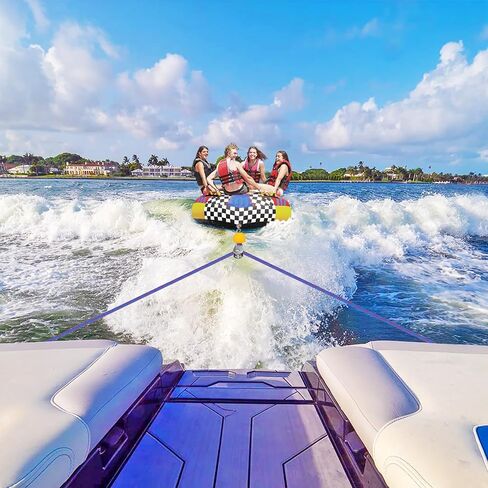SELEWARE 24 ft & 26 ft Heavy Duty Boat Tow Harness, Boat Tow Ropes with Stainless Steel Hooks, Pulley and Float, Heavy Duty Self Centering Tow Harness for Tubing, Water Skiing, Wakeboarding and More in Saudi Arabia