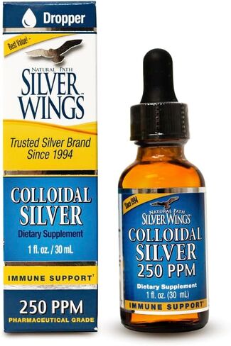 Natural Path Silver Wings Colloidal Silver 250ppm 32oz - Premium Glass Bottle - Natural Mineral Supplement for Immune Support - 250 PPM (1250mcg) - 32 oz in Saudi Arabia