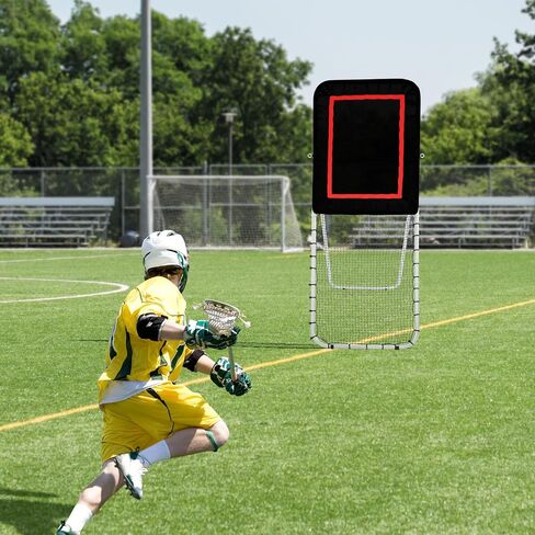 VEVOR Folding Lacrosse Rebounder for Backyard, Volleyball Bounce Back Net, Pitchback Throwback Baseball Softball Return Training Screen, Adjustable Angle Shooting Practice Training Wall in Saudi Arabia