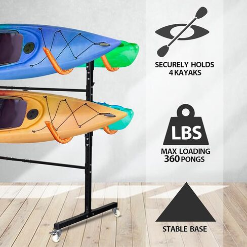 Freestanding Kayak Storage Rack 2 Kayaks/4 Kayaks, Kayak Racks for Outdoor Storage, Kayak Stand Heavy Duty Storage for Kayaks, Canoes, SUP and Surfboards in Kuwait