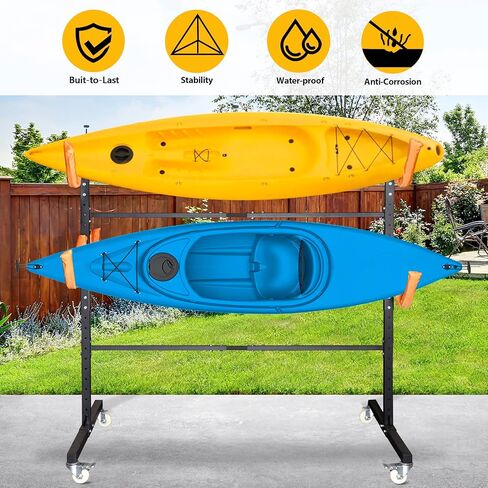 Freestanding Kayak Storage Rack 2 Kayaks/4 Kayaks, Kayak Racks for Outdoor Storage, Kayak Stand Heavy Duty Storage for Kayaks, Canoes, SUP and Surfboards in Kuwait