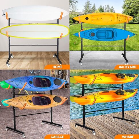 Freestanding Kayak Storage Rack 2 Kayaks/4 Kayaks, Kayak Racks for Outdoor Storage, Kayak Stand Heavy Duty Storage for Kayaks, Canoes, SUP and Surfboards in Kuwait
