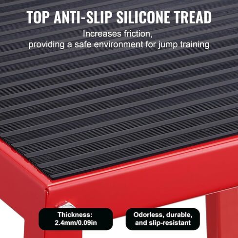 VEVOR Plyometric Jump Box, 12 Inch Plyo Box, Steel Plyometric Platform and Jumping Agility Box, Anti-Slip Fitness Exercise Step Up Box for Home Gym Training, Conditioning Strength Training in Saudi Arabia