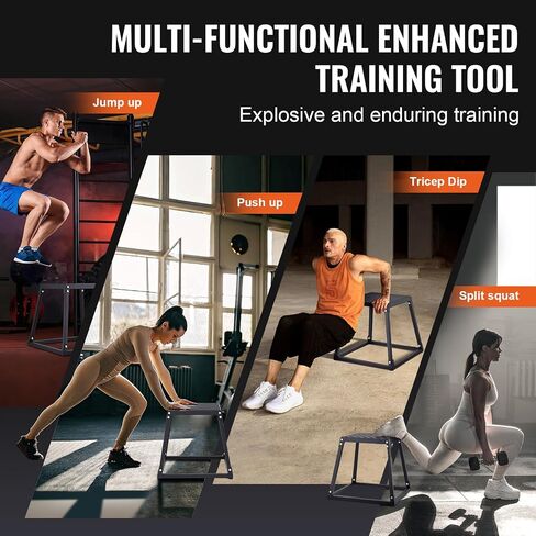 VEVOR Plyometric Jump Box, 12 Inch Plyo Box, Steel Plyometric Platform and Jumping Agility Box, Anti-Slip Fitness Exercise Step Up Box for Home Gym Training, Conditioning Strength Training in Saudi Arabia