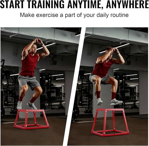 VEVOR Plyometric Jump Box, 12 Inch Plyo Box, Steel Plyometric Platform and Jumping Agility Box, Anti-Slip Fitness Exercise Step Up Box for Home Gym Training, Conditioning Strength Training in Saudi Arabia