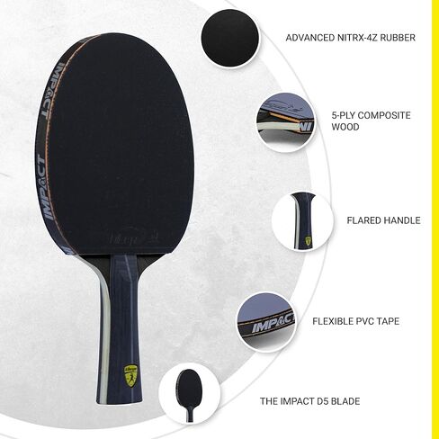 Killerspin Impact SmartGrip Table Tennis Paddles - Black Ping Pong Racket with Case, Table Tennis Equipment for Beginners/Intermediates - Ensures Good Control and Stroke in Saudi Arabia
