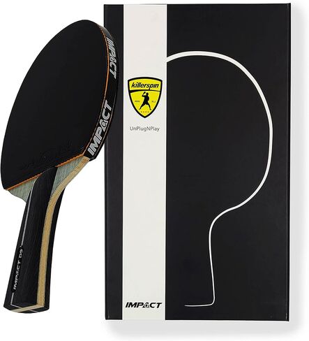 Killerspin Impact SmartGrip Table Tennis Paddles - Black Ping Pong Racket with Case, Table Tennis Equipment for Beginners/Intermediates - Ensures Good Control and Stroke in Saudi Arabia