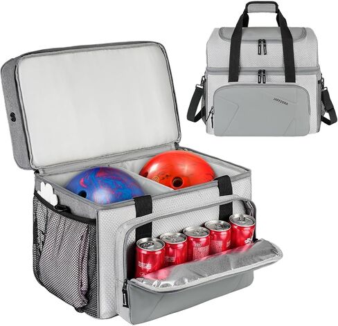 Bowling Ball Bag, 2 Balls Bowling Bag with Ball Holder, Fits a Single Pair of Bowling Shoes Up to Size 16 for Men in Saudi Arabia