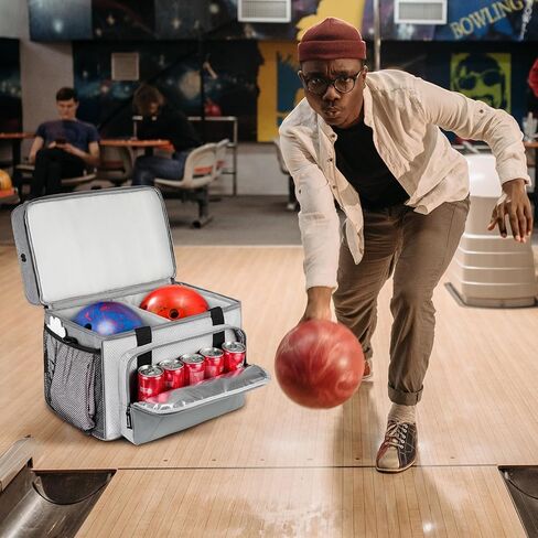 Bowling Ball Bag, 2 Balls Bowling Bag with Ball Holder, Fits a Single Pair of Bowling Shoes Up to Size 16 for Men in Saudi Arabia