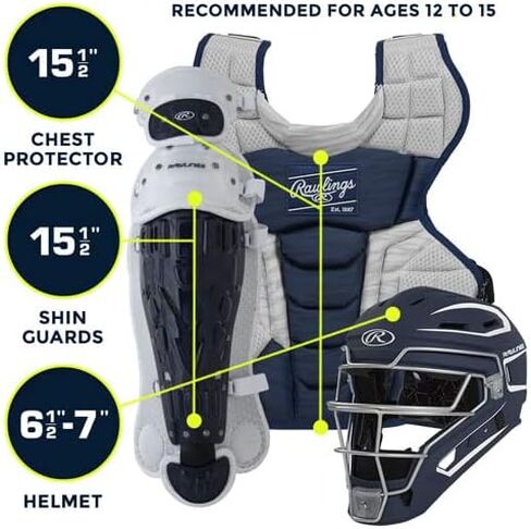 Rawlings | Velo 2.0 Catcher's Set | Baseball | Adult, Intermediate, Youth Sizing | Multiple Colors in Saudi Arabia