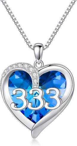 MEIDERBO Angel Number Necklace 444 Necklace 925 Sterling Silver Angel Number Pendant Crystal Jewelry for Women Girls Mom Mother Daughter Valentine's Day Birthday Christmas Gift, Sterling Silver, in Kuwait