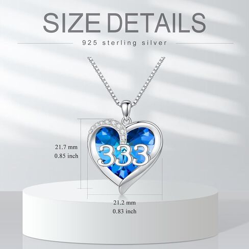 MEIDERBO Angel Number Necklace 444 Necklace 925 Sterling Silver Angel Number Pendant Crystal Jewelry for Women Girls Mom Mother Daughter Valentine's Day Birthday Christmas Gift, Sterling Silver, in Kuwait
